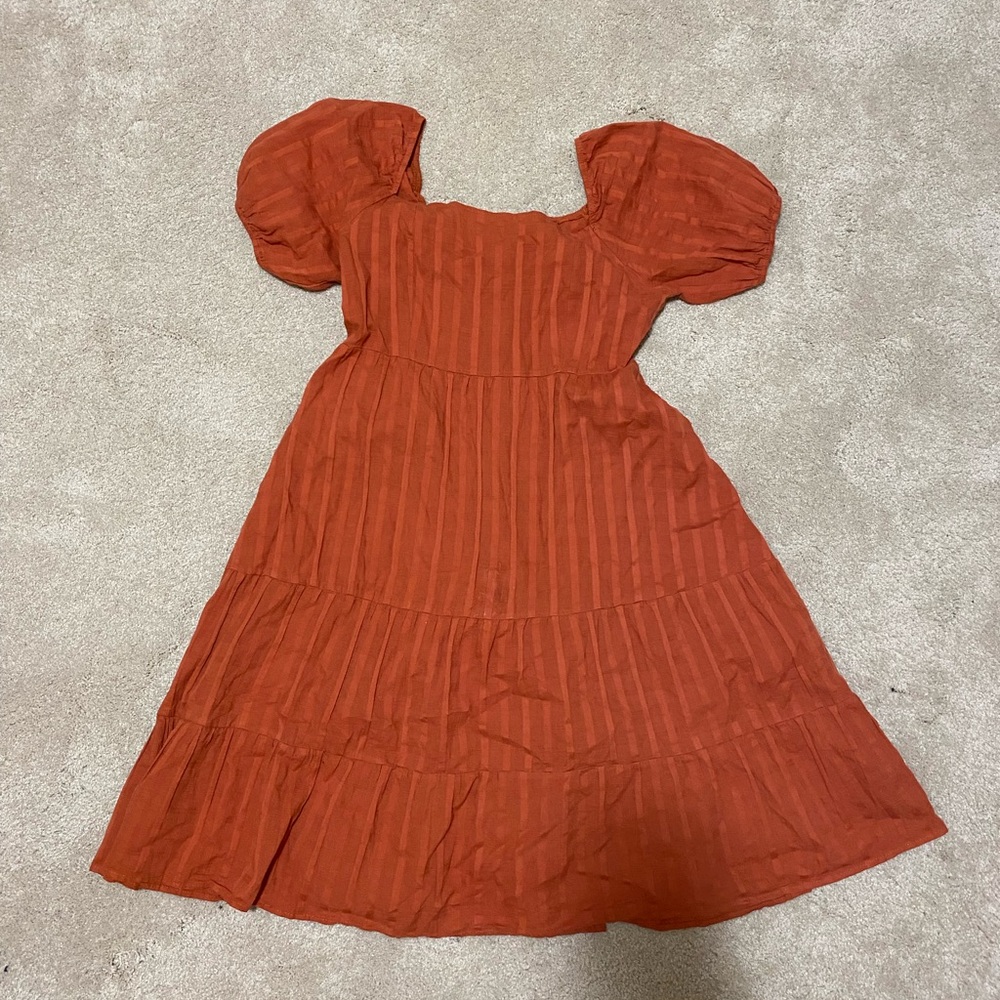 Charming Rust Orange Dress
